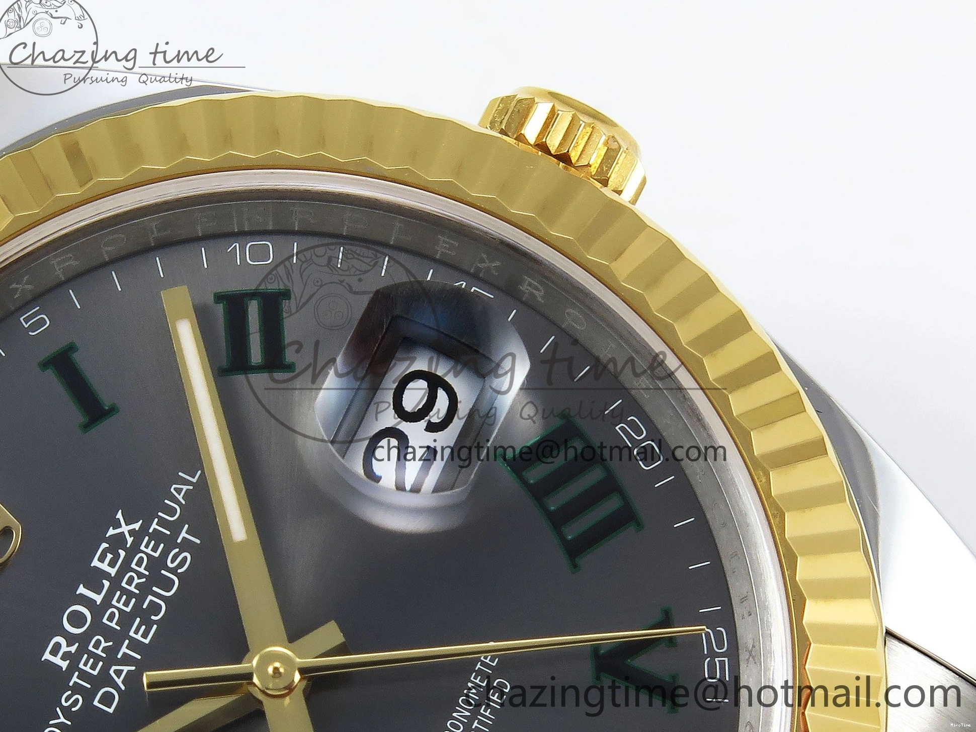 MiroTime 0131 DateJust 41 126333 Clean 1:1 Best Edition 904L Steel Gray Dial Green Roman Marker on SS YG Oyster Bracelet VR Popular 1564